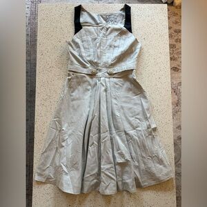 Floreat Dress by Anthropologie Adorable Pale Grey/Black Midi Dress WITH POCKETS